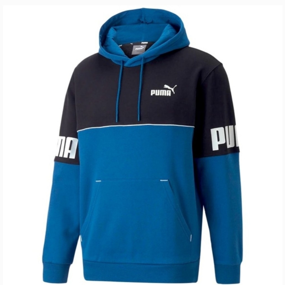 PUMA Men's Medium Black and Blue Hoodie